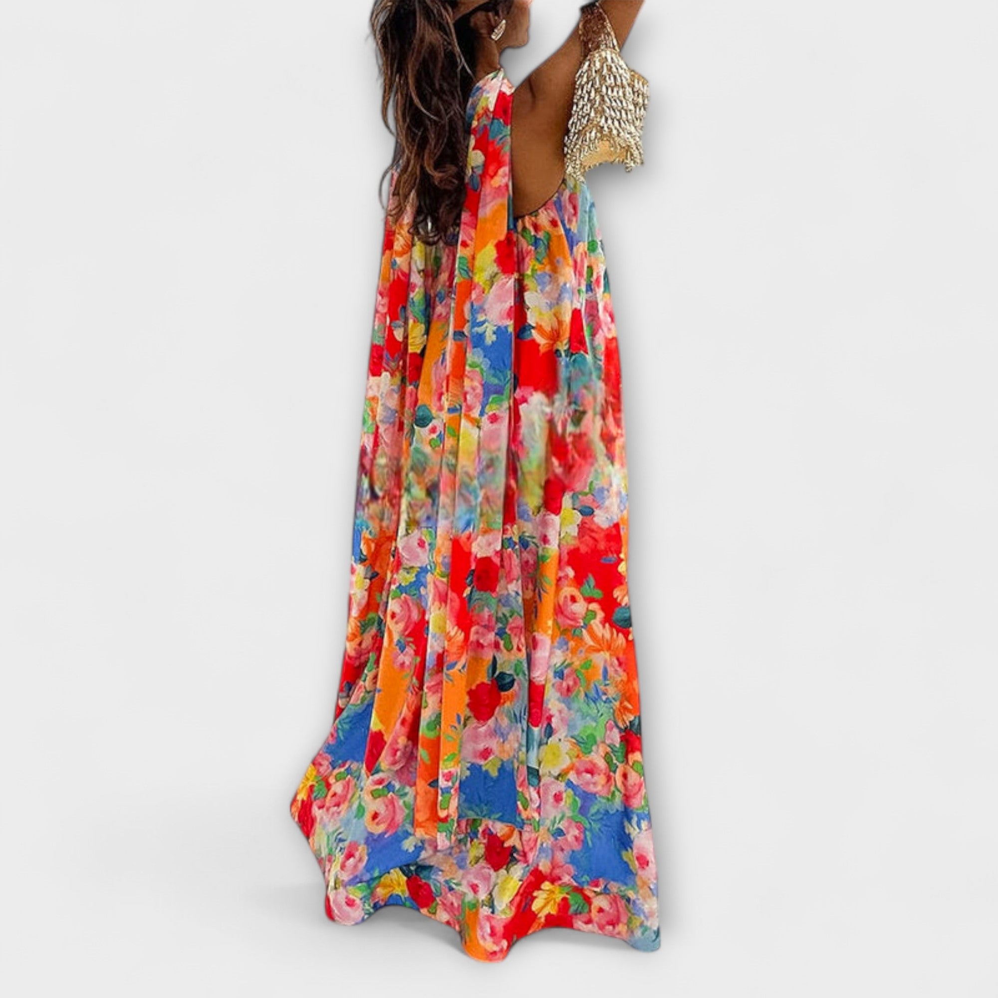 Harlow - Off-Shoulder Blommig Maxiklänning