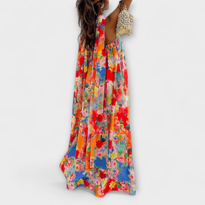 Harlow - Off-Shoulder Blommig Maxiklänning