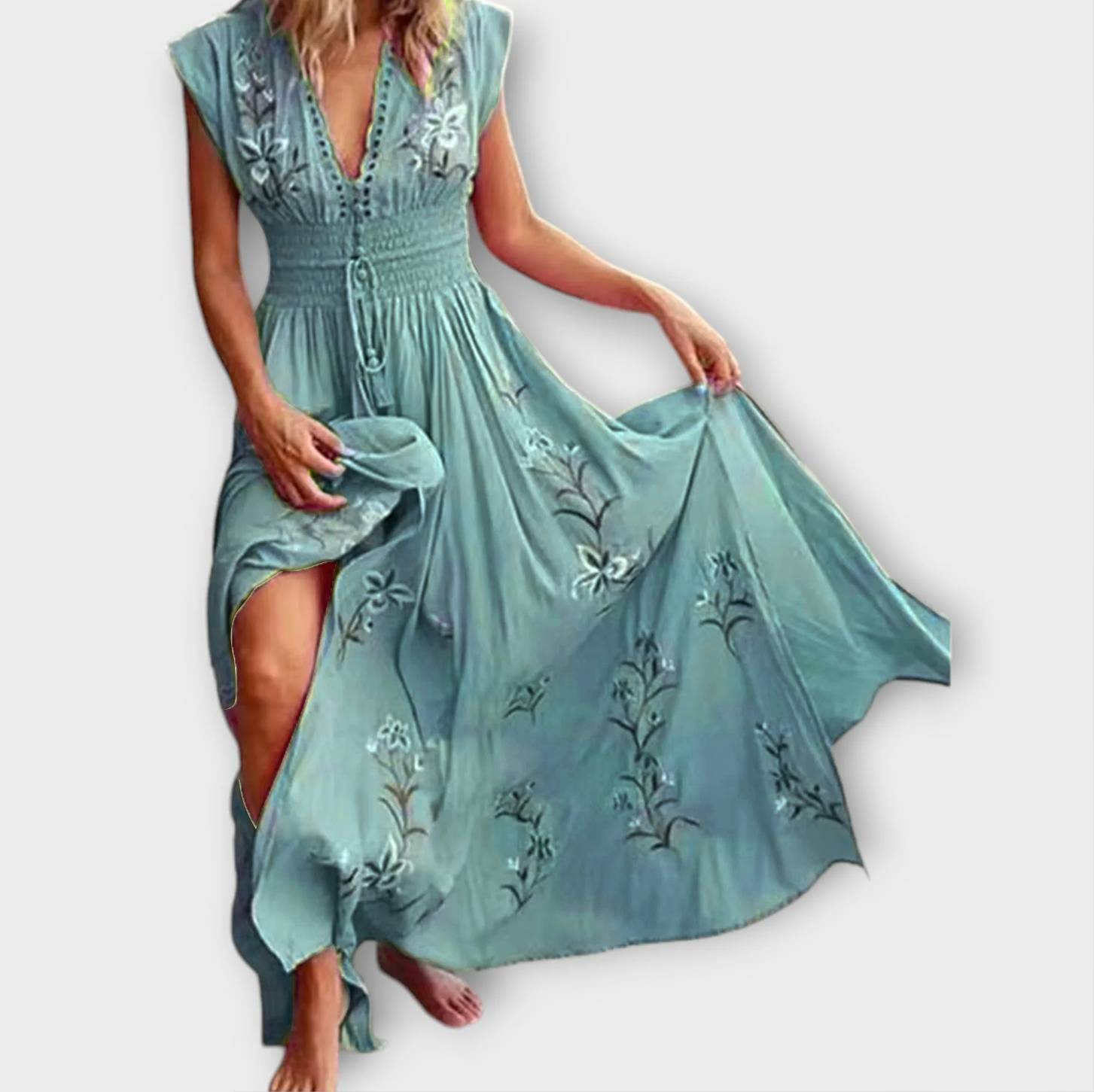Felizia – Boho Klänning med Förtrollande Broderi
