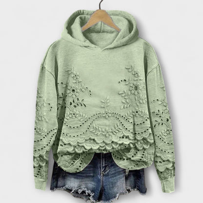 Grace – Vintage Hoodie med Blommönster