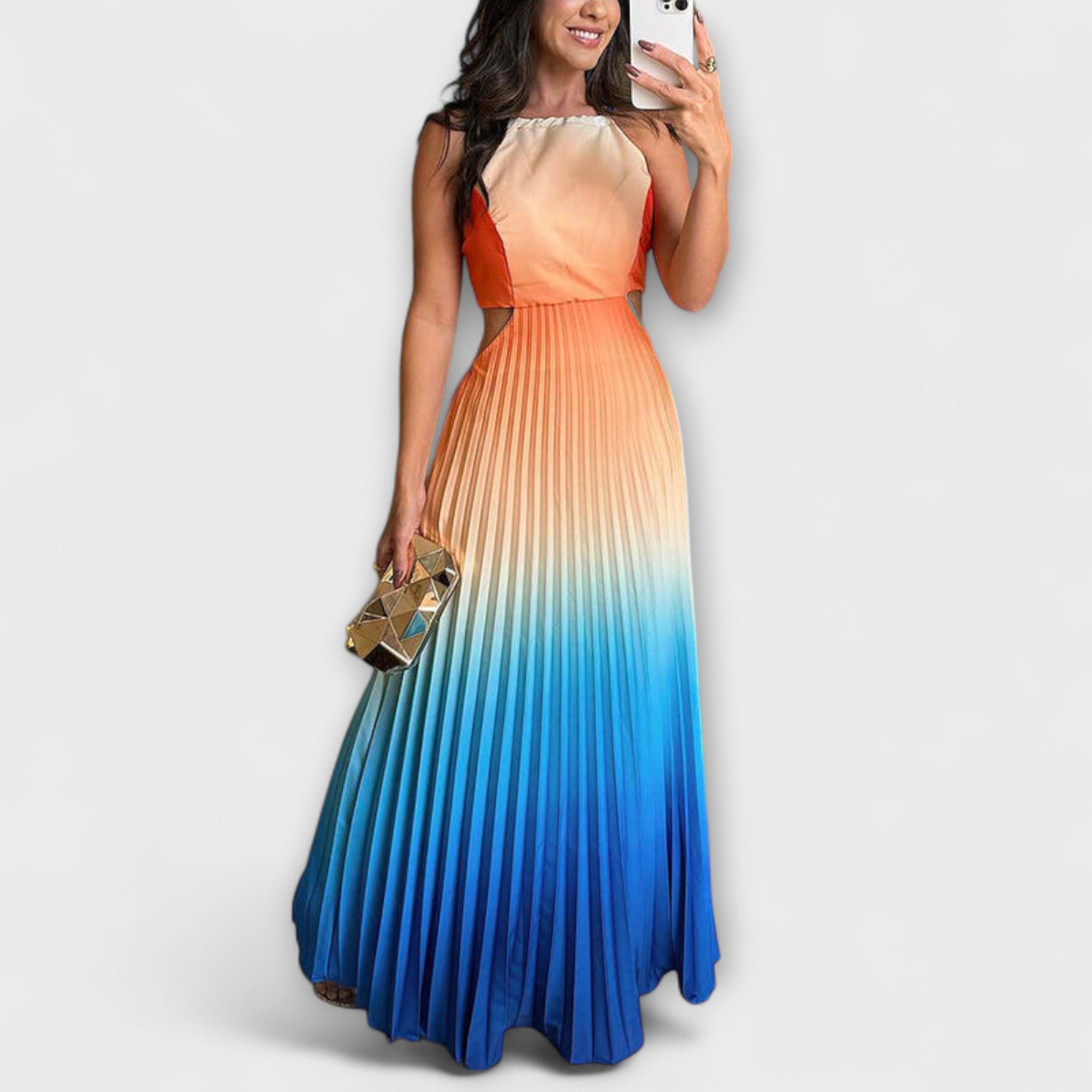 Haven - Stilig Rygglös Tie-Dye Maxi Klänning