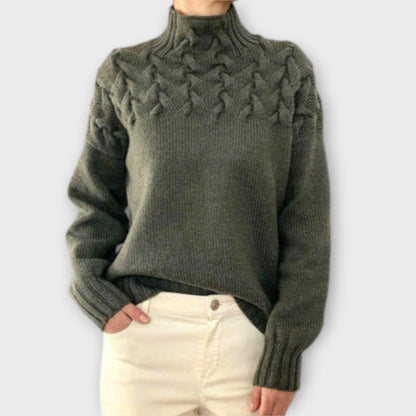 Eva - Damtröja med Kabelstickad Detalj