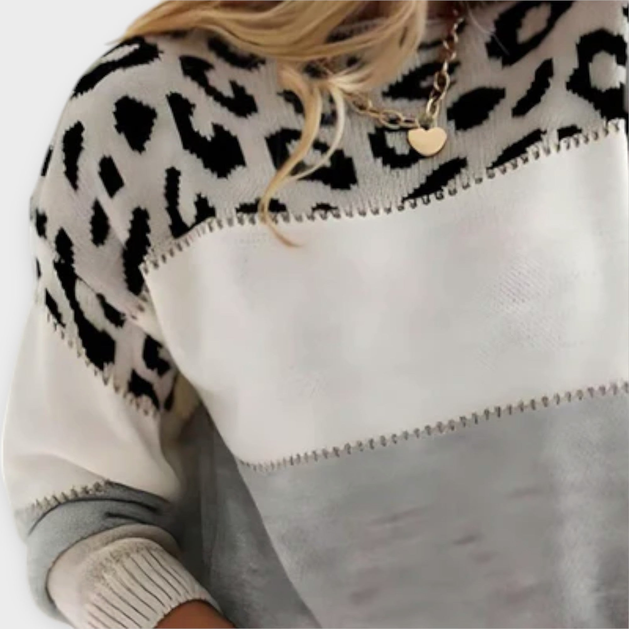 Cheyenne - Avslappnad Tröja med Leoparddesign