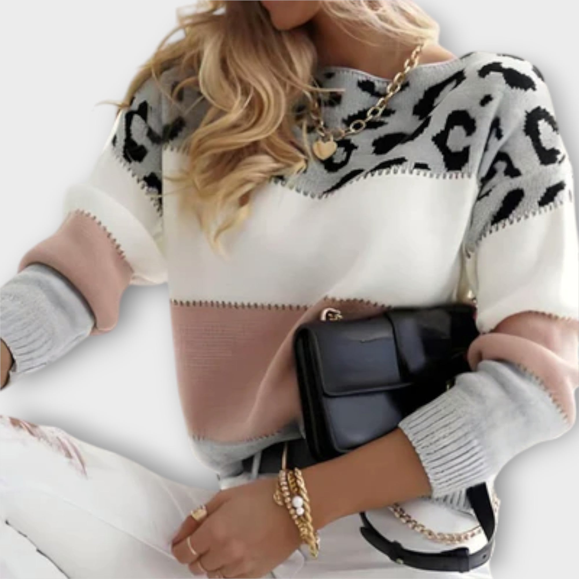 Cheyenne - Avslappnad Tröja med Leoparddesign
