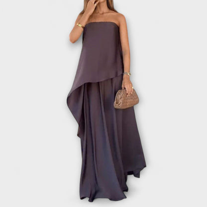 Ruby - Chic ärmlös bandeau topp och kjol