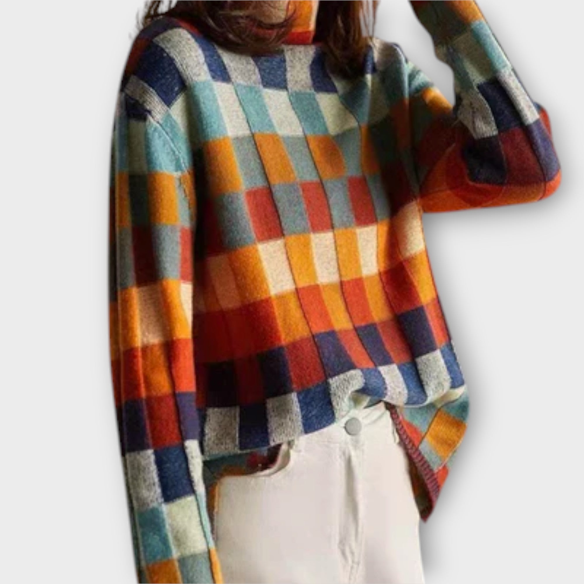 Erika - Patchwork Turtleneck Tröja