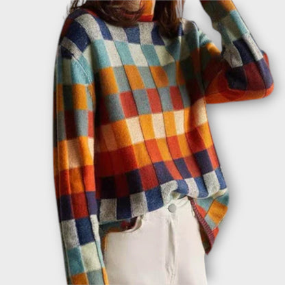 Erika - Patchwork Turtleneck Tröja