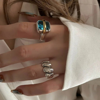 Blå Zirkon Silverring
