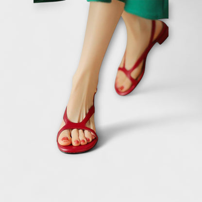 Evelyn - Eleganta Platta Sandaler Minna med Finslipad Finish