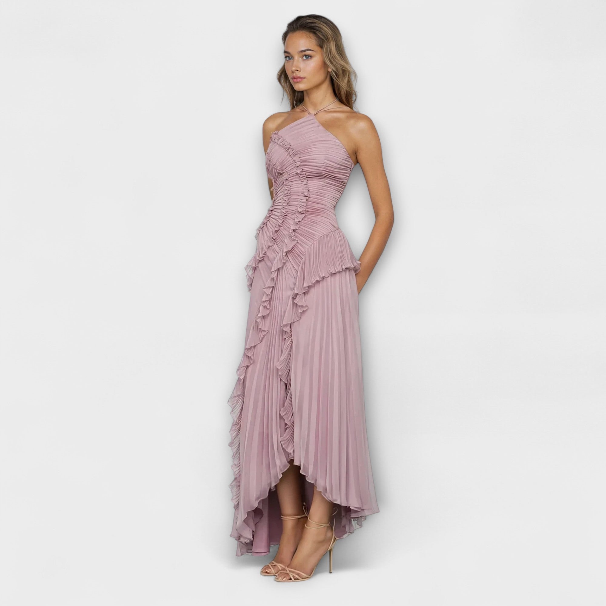 Elisia - Elegant Ärmless Lång Klänning