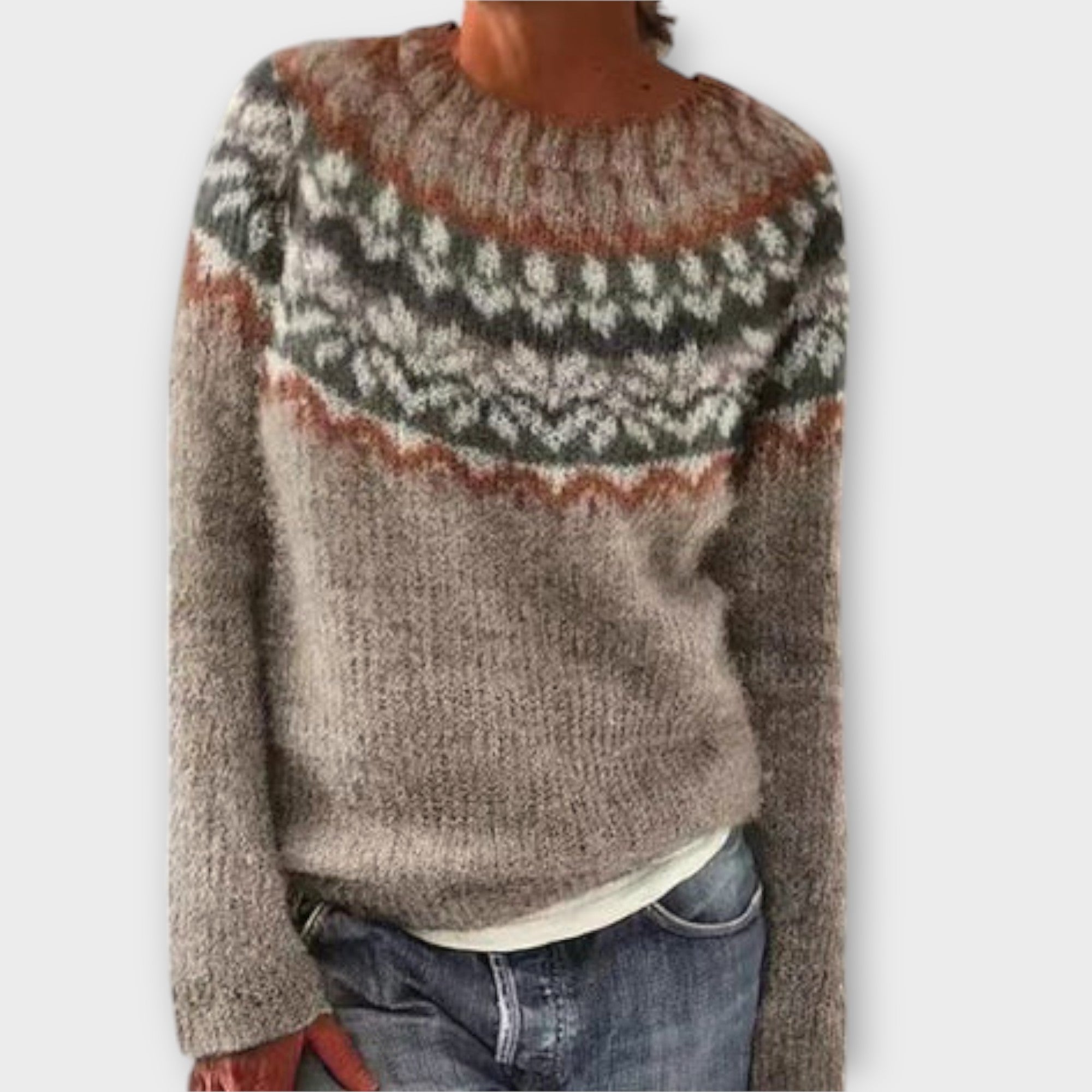 Vintage Stickad Tröja för Kvinnor