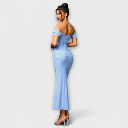 Ione - Off-Shoulder Ruching Bodycon Klänning