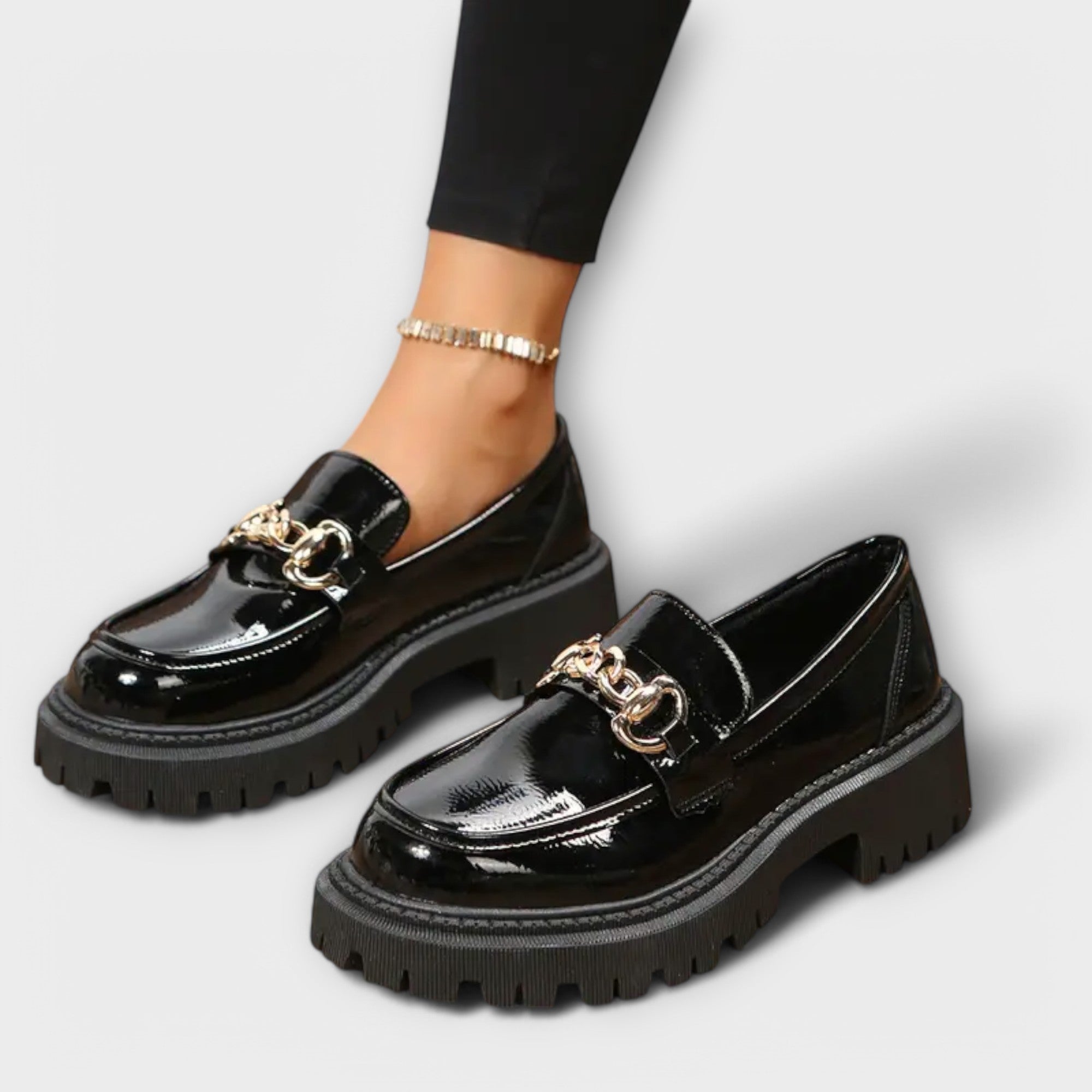 Trendy Kvinnors Plattform Loafers med Spänne