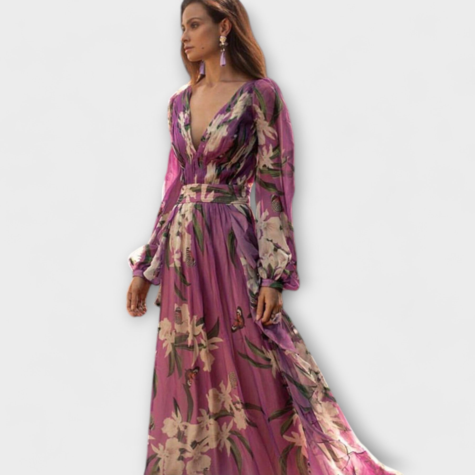 Högkvalitativ Elegant Maxi Klänning