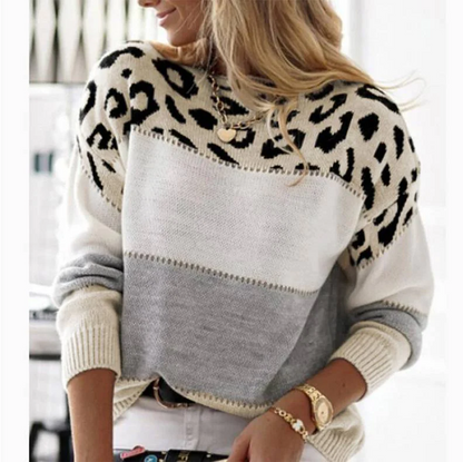Cheyenne - Avslappnad Tröja med Leoparddesign