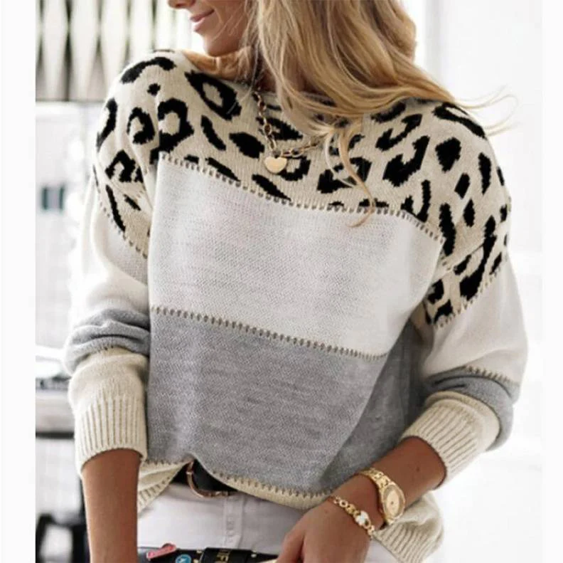 Cheyenne - Avslappnad Tröja med Leoparddesign