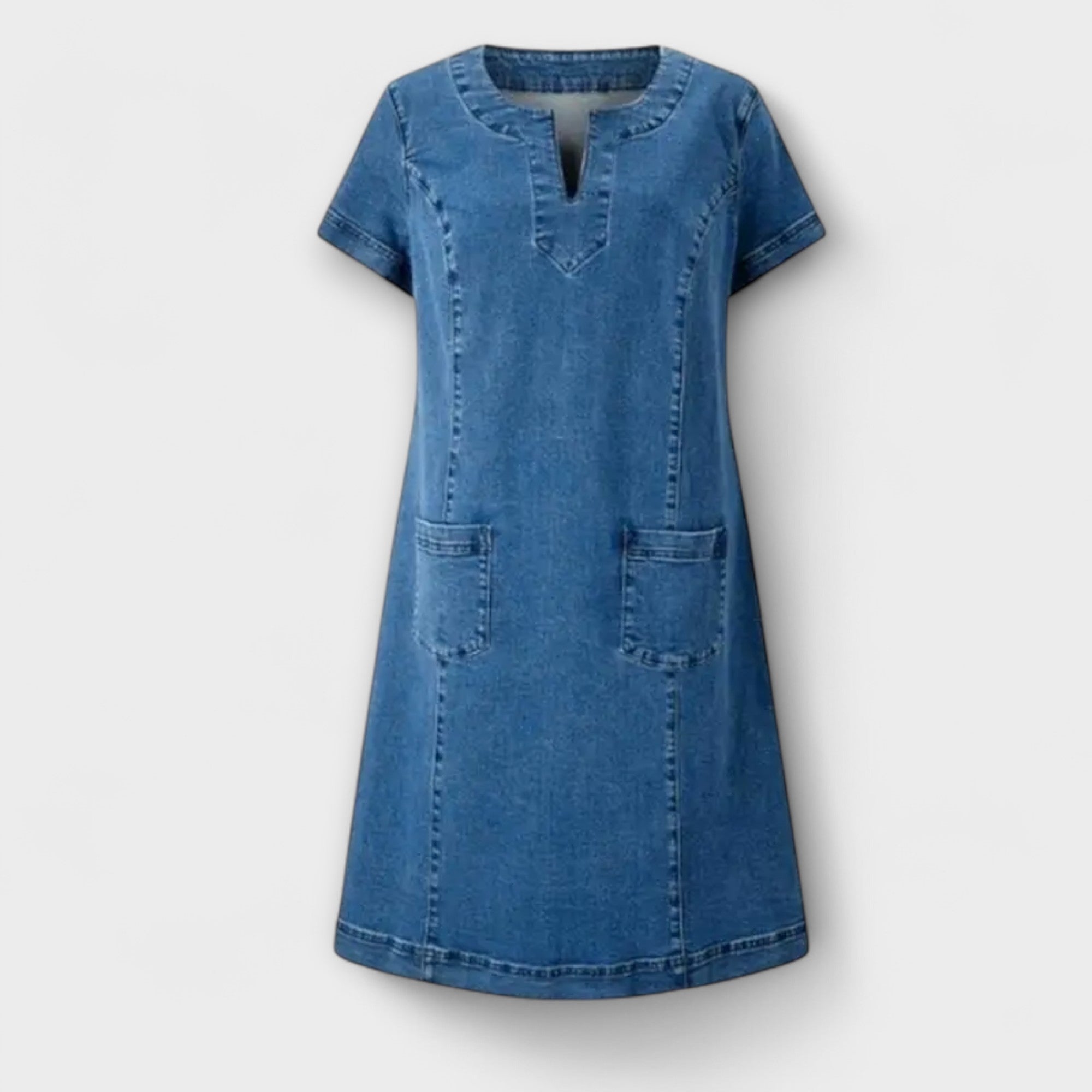 Mathea - Mjuk Denimklänning