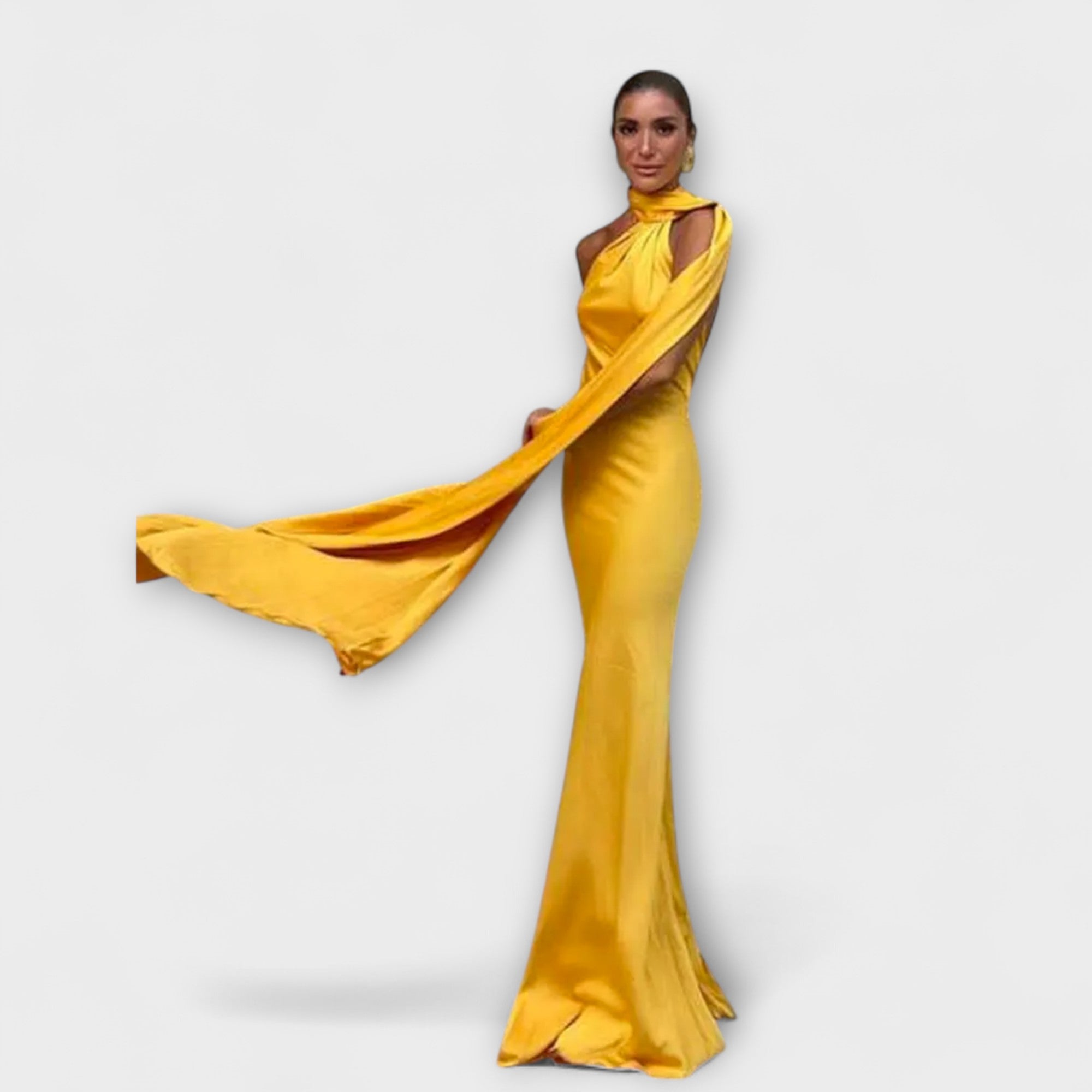 Chic Off-Shoulder Halter Maxi Klänning