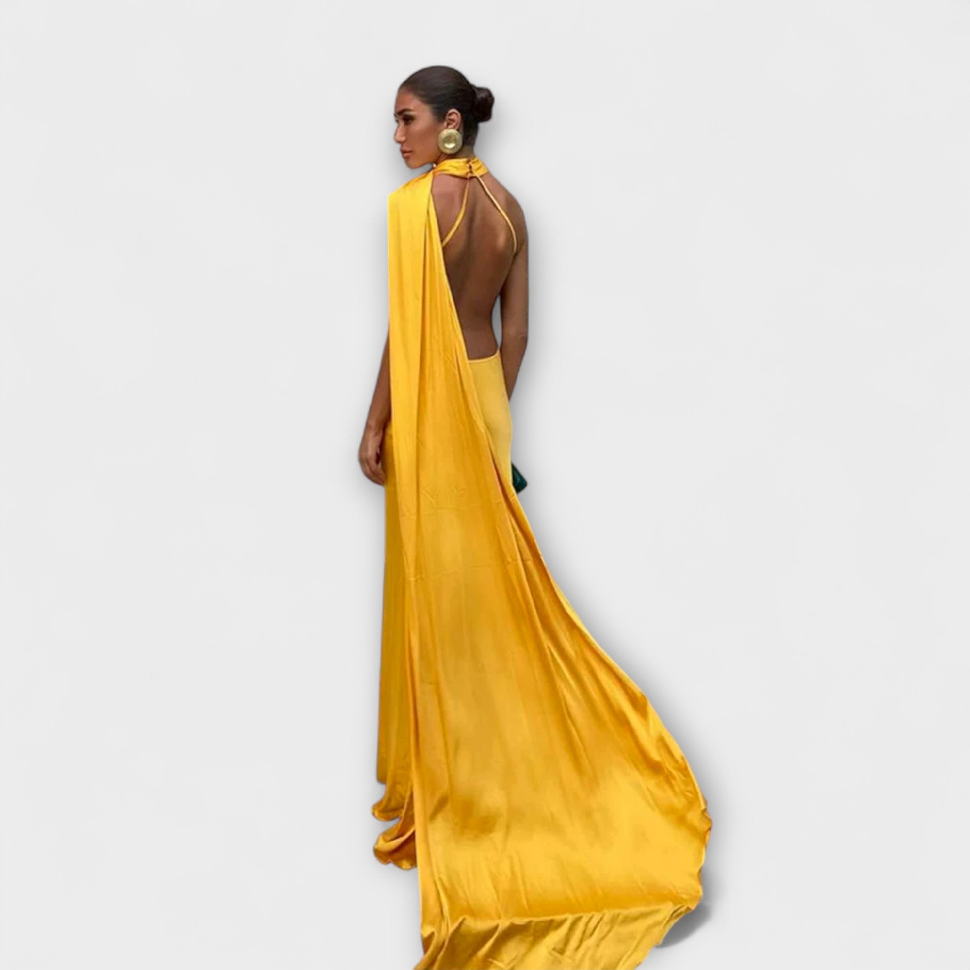 Chic Off-Shoulder Halter Maxi Klänning