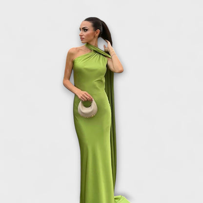 Chic Off-Shoulder Halter Maxi Klänning