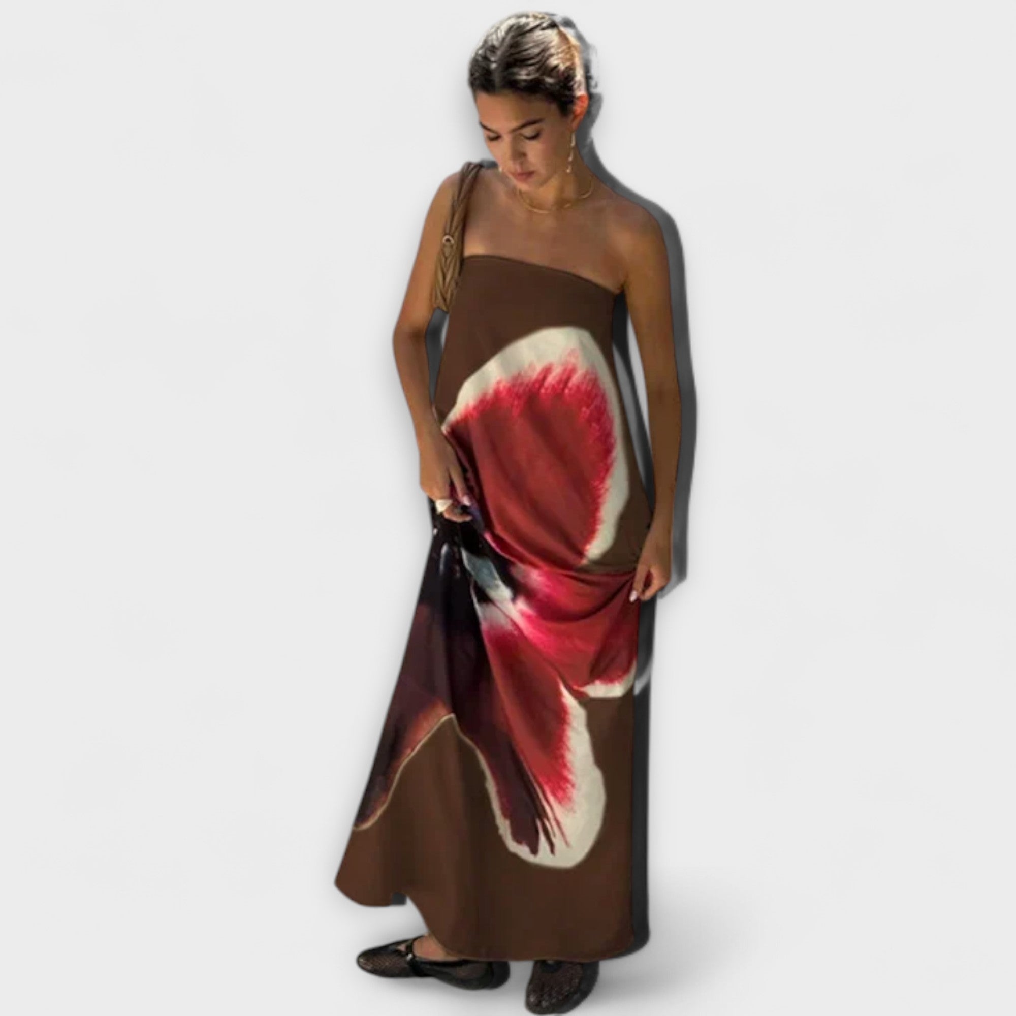 Chic Off-Shoulder Ärm-lös Maxi Klänning