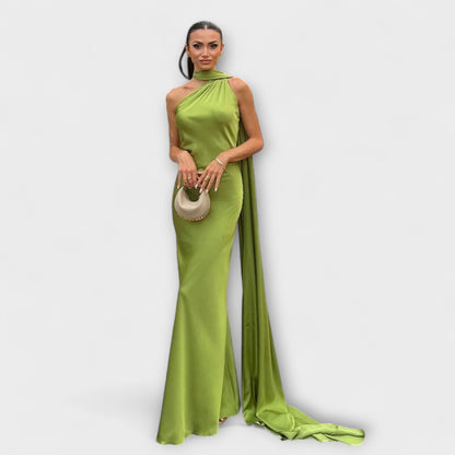Chic Off-Shoulder Halter Maxi Klänning