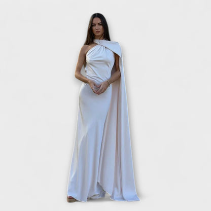 Chic Off-Shoulder Halter Maxi Klänning