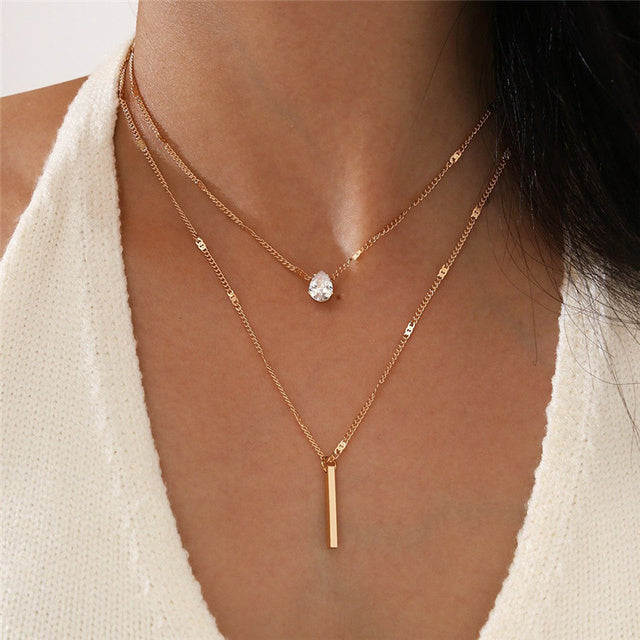 Vintage Halsband Set med Guld Berlock