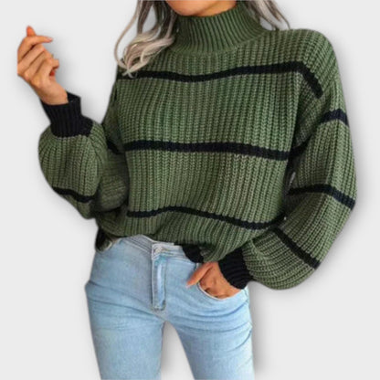 Chavala - Turtleneck Tröja med Ränder