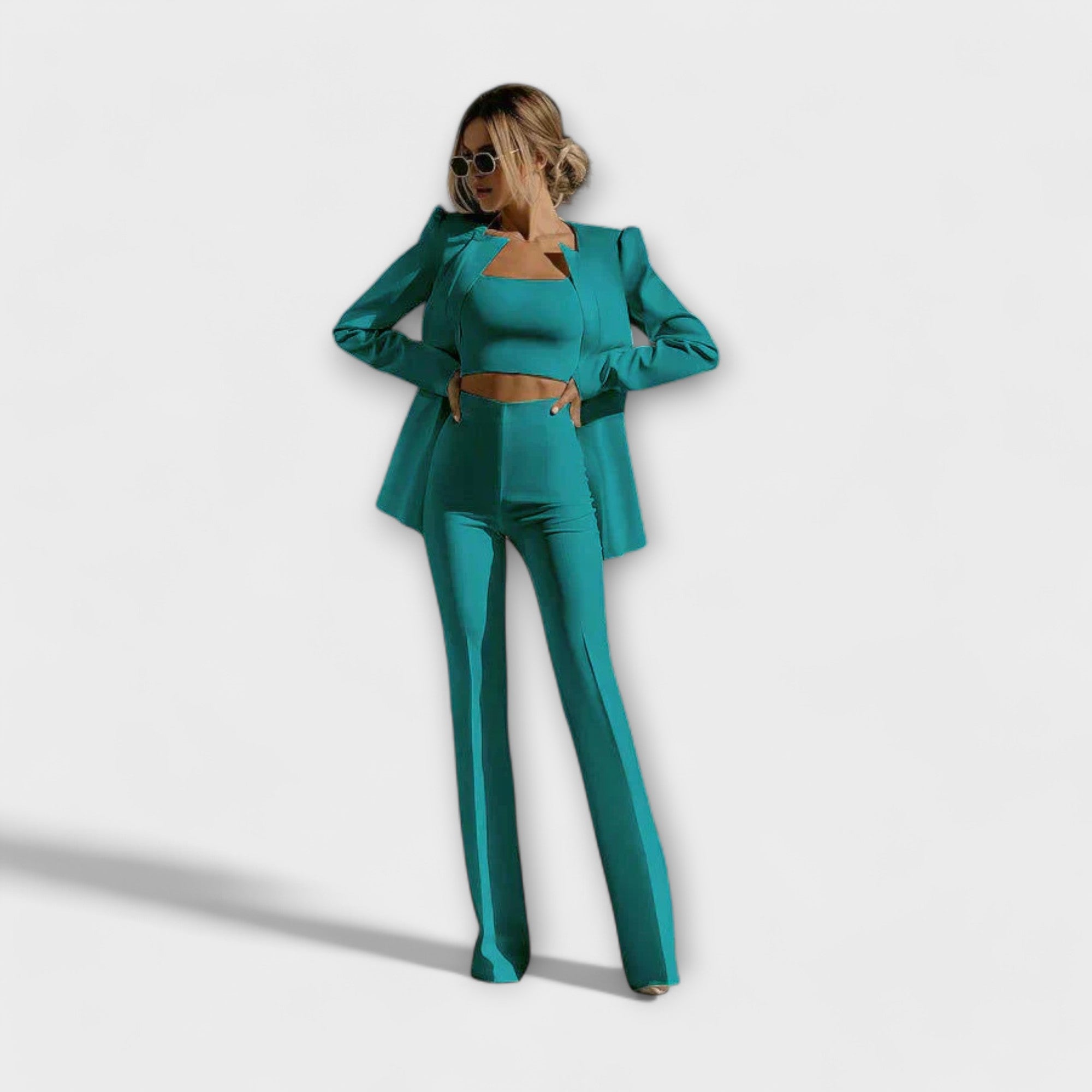 Selina - Stilig 3-delat Set (Blazer, Top, Byxor)