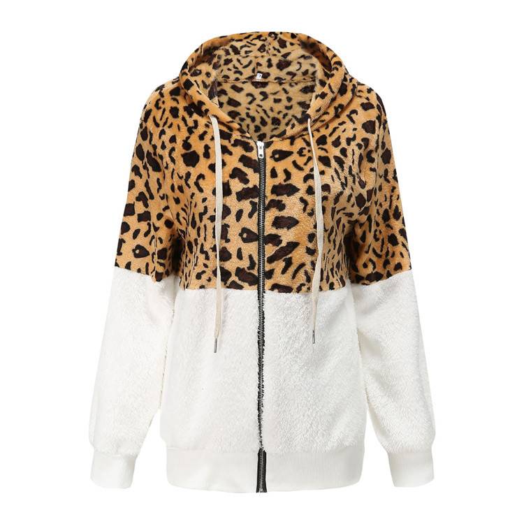 Lea - Fleece Hoodie med Leoparddesign
