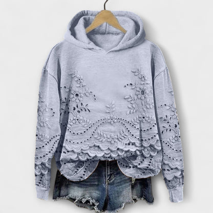 Grace – Vintage Hoodie med Blommönster
