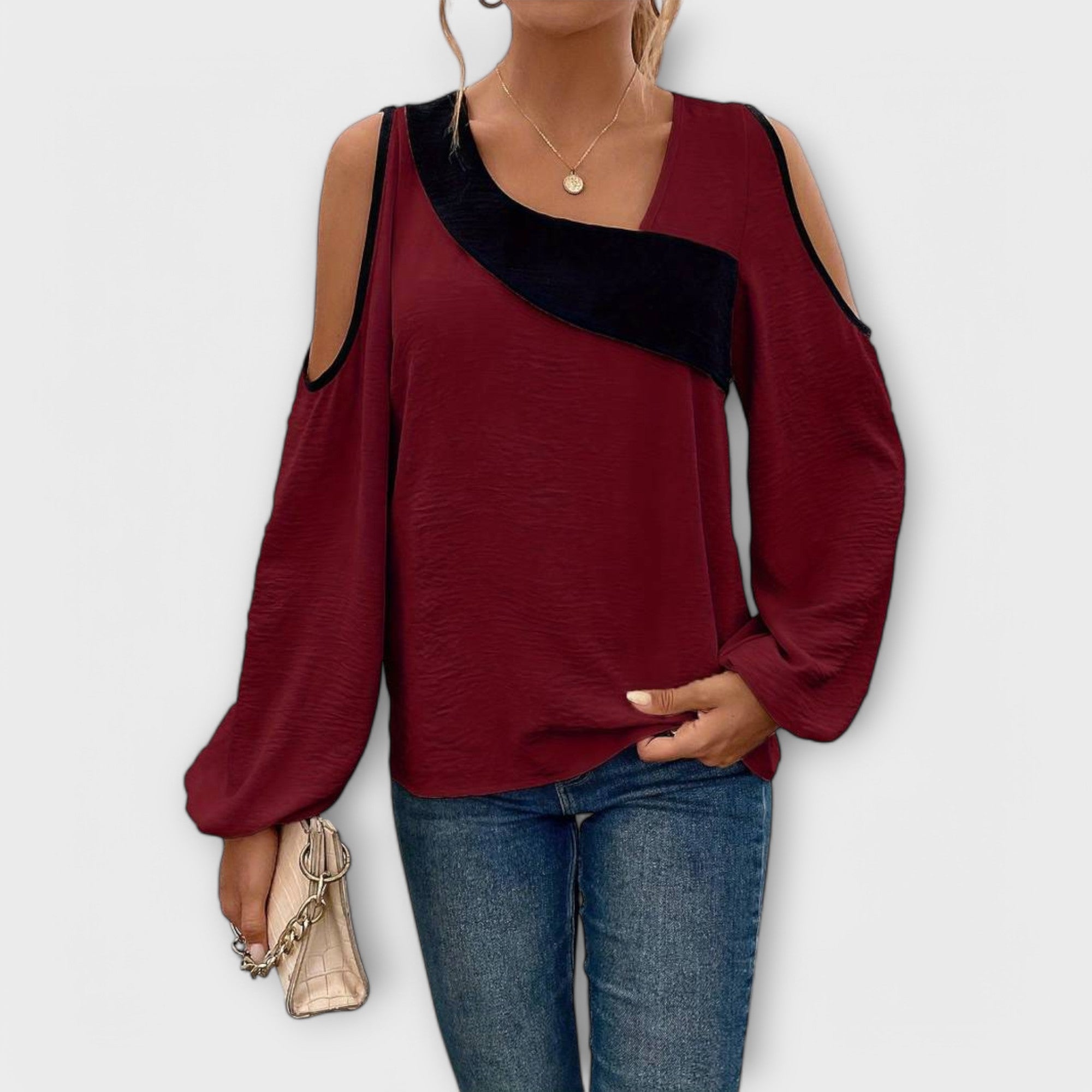 Scarlett - Blus med Fyrkantig Urringning