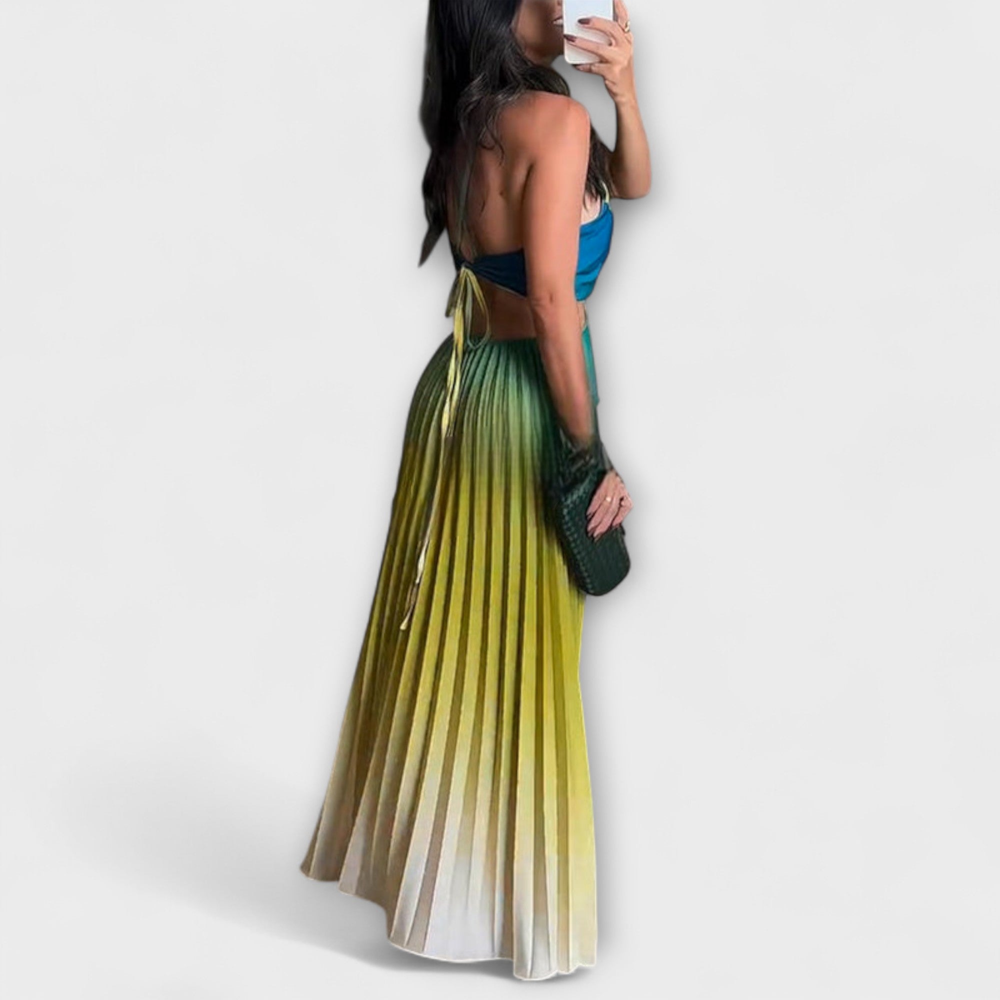 Haven - Stilig Rygglös Tie-Dye Maxi Klänning