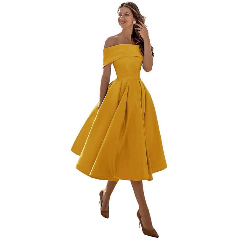 Romy - Chic Off-the-Shoulder Draperad Maxiklänning
