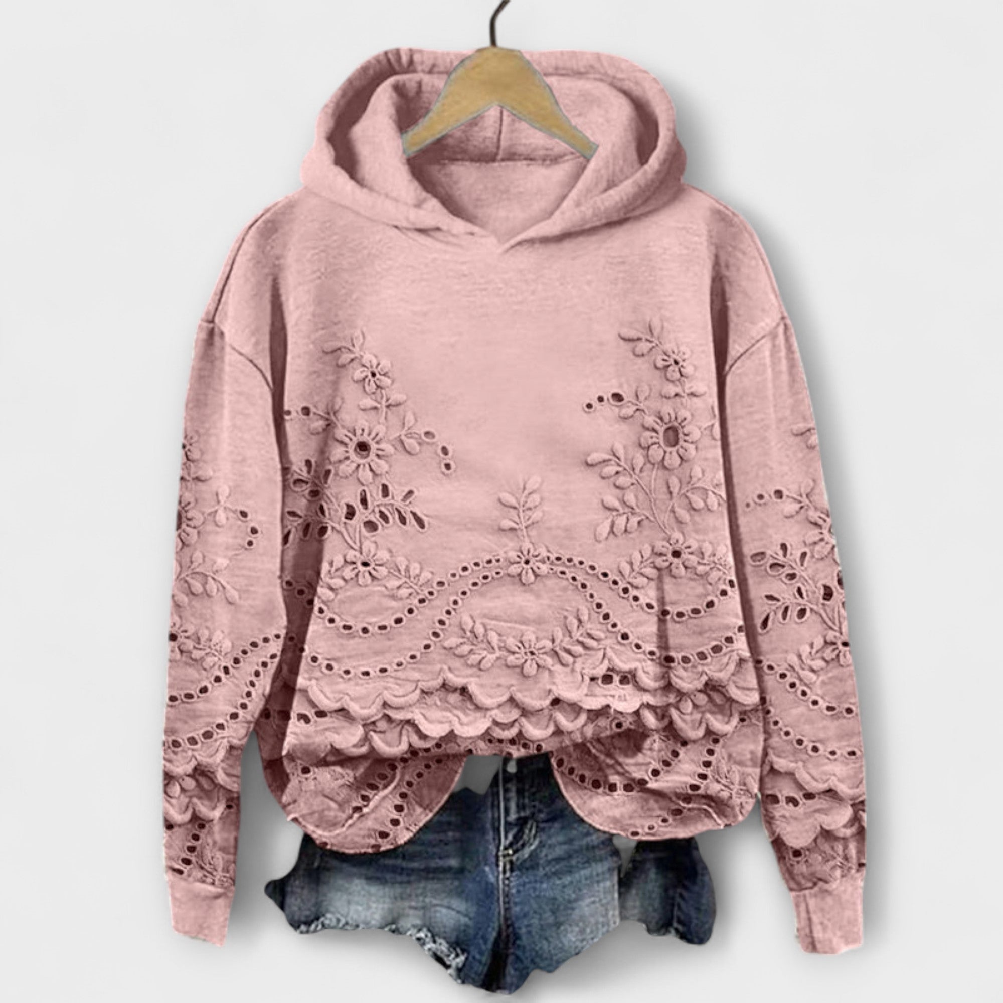 Grace – Vintage Hoodie med Blommönster