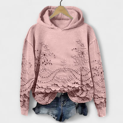 Grace – Vintage Hoodie med Blommönster