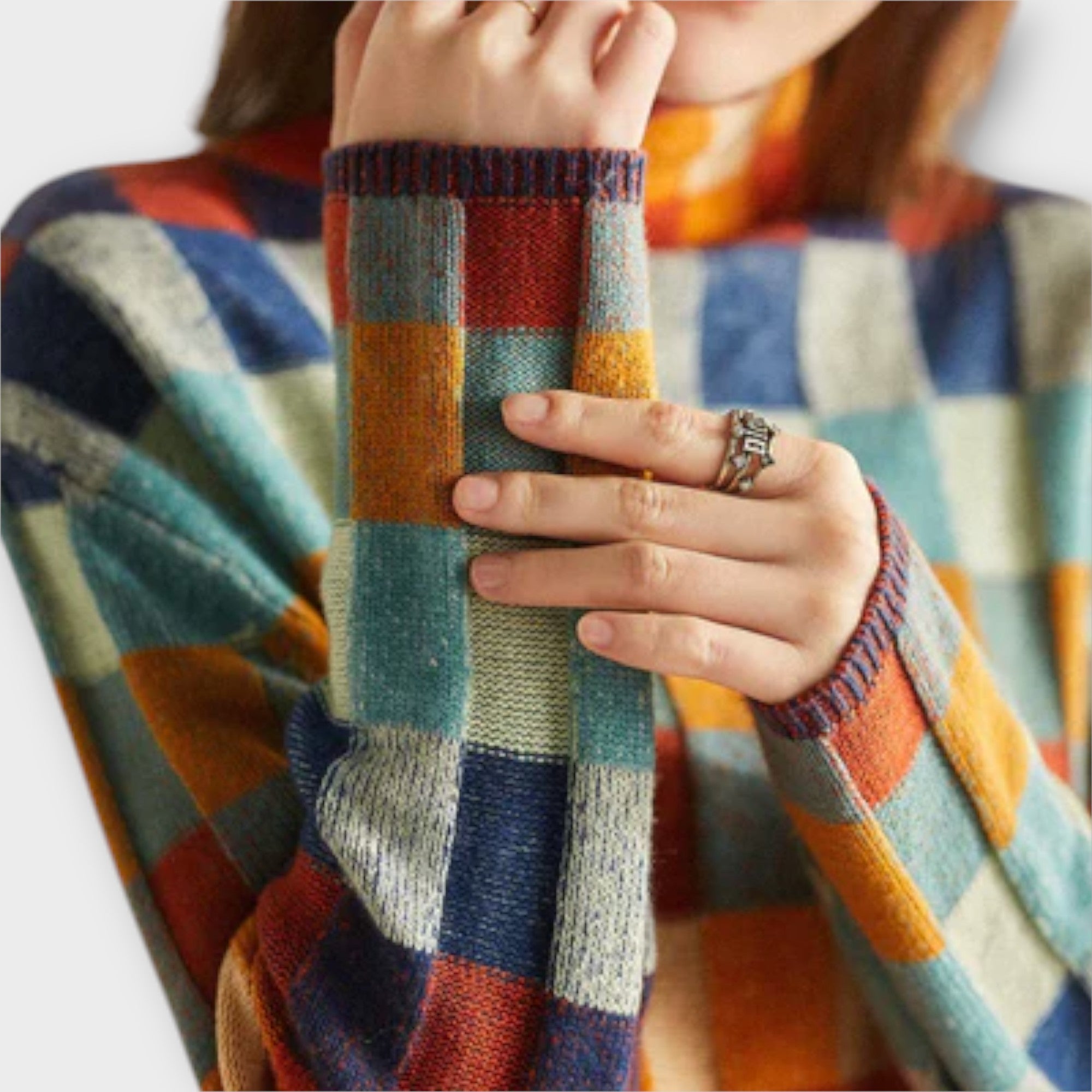 Erika - Patchwork Turtleneck Tröja