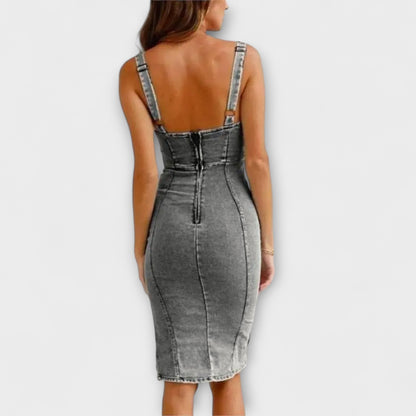 Anna - Denimklänning med Justerbara Remmar