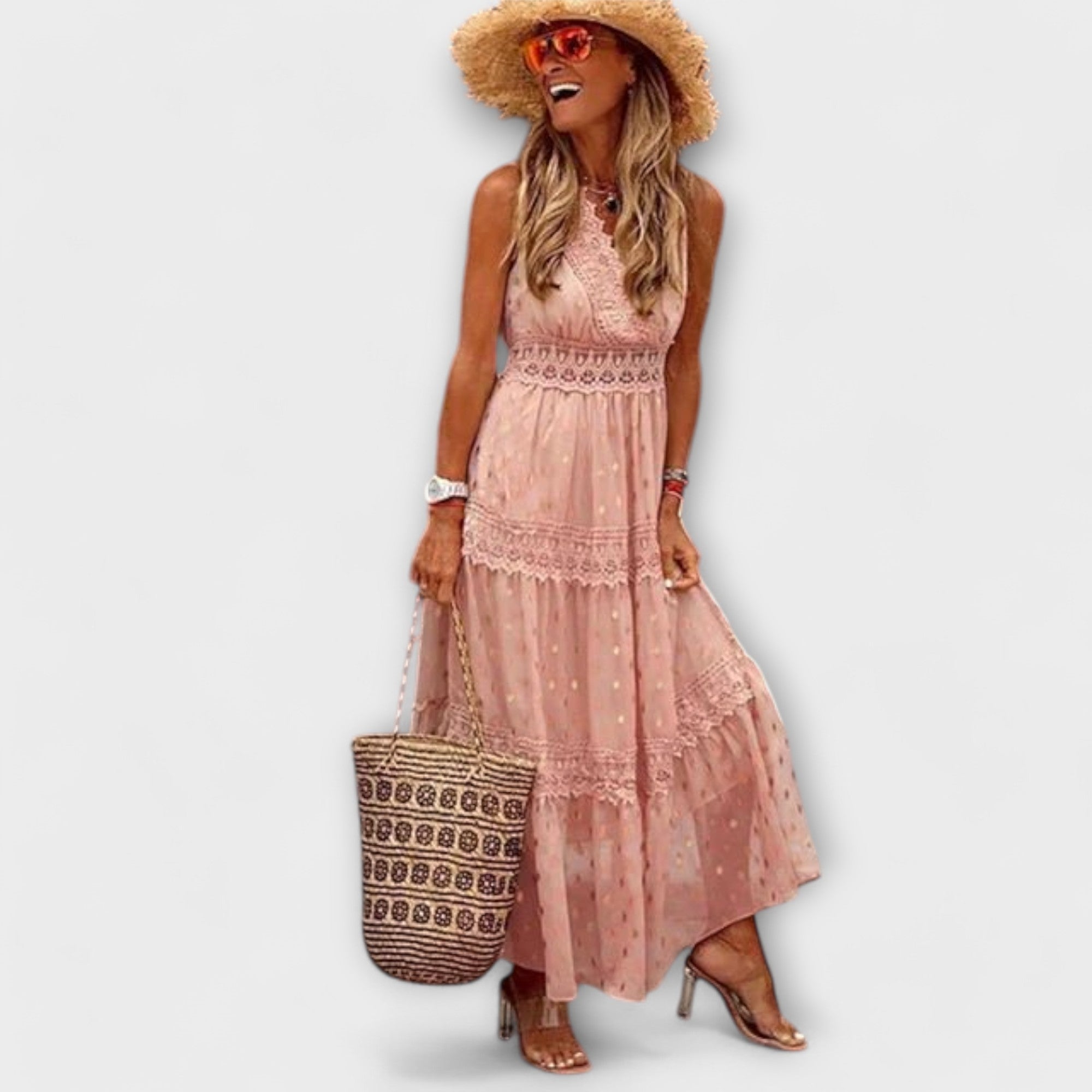 Lola - Maxiklänning med Boho Spets