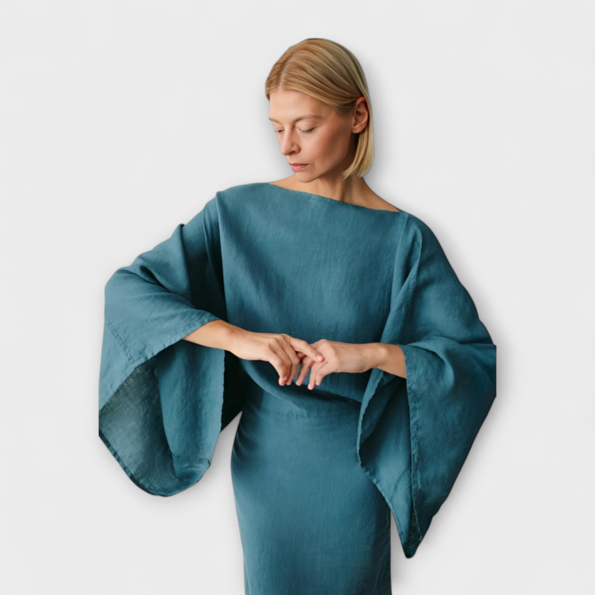 Dana - Kimono Klänning Gjord av Linne och Bomull