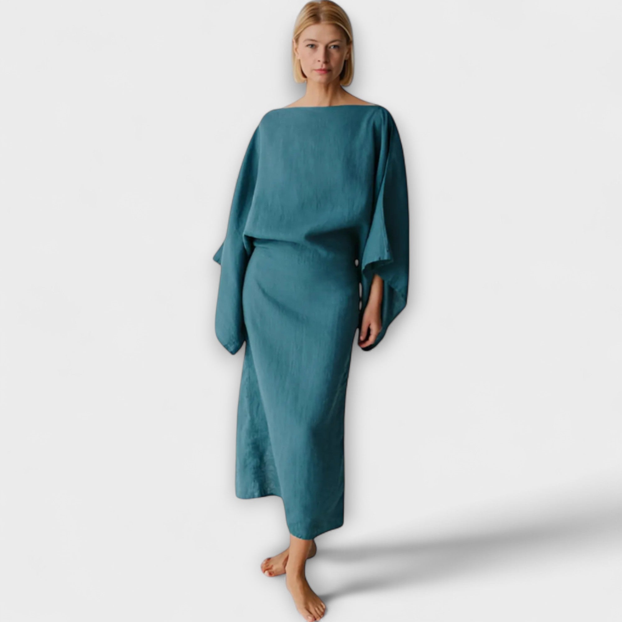 Dana - Kimono Klänning Gjord av Linne och Bomull