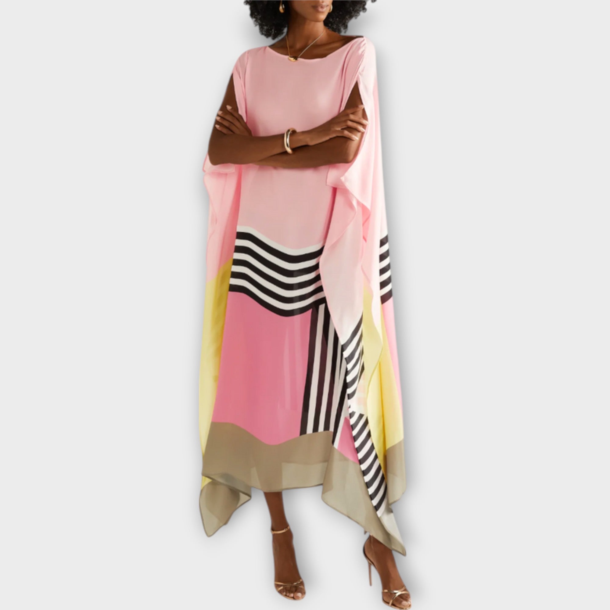 Elenora - Geometrisk kaftan med locker cut