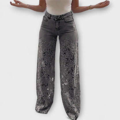 Trendy Spets Patchwork Jeans