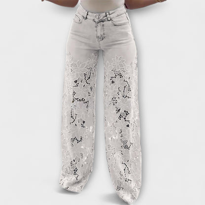 Trendy Spets Patchwork Jeans